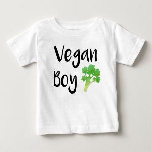 Camiseta Para Bebê Do "camisa do bebê dos brócolos do menino Vegan"