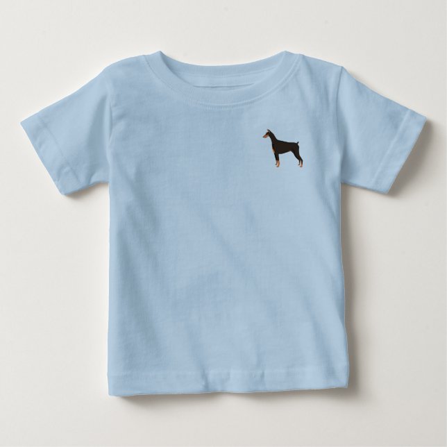 Camiseta Para Bebê Doberman (Frente)