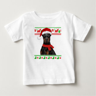 Camiseta Para Bebê Doberman Dog Ugly Swely Christmas Puppy Dog Love