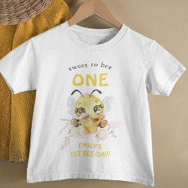 Camiseta Para Bebê Doce a primeiro aniversario de Abelha ONE