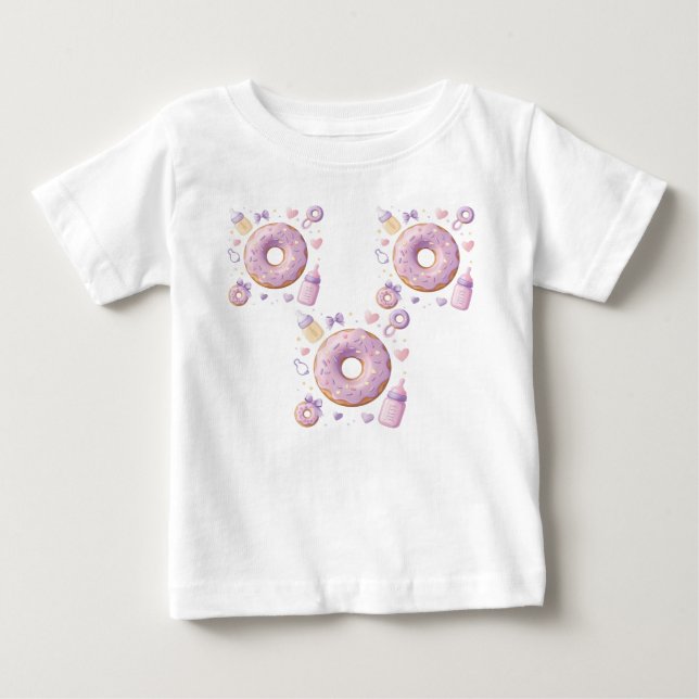 Camiseta Para Bebê Doce Bebê Menina Donut  (Frente)