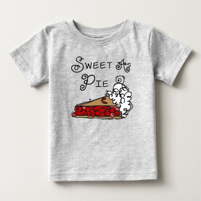 Camiseta Para Bebê Doce como Pie (Frente)