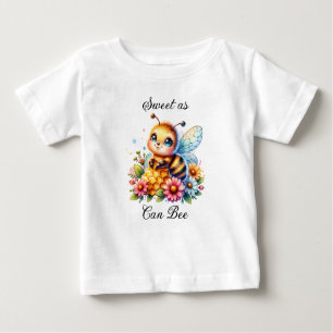 Camiseta Para Bebê Doce como pode ser   Abelhas e flores de mel