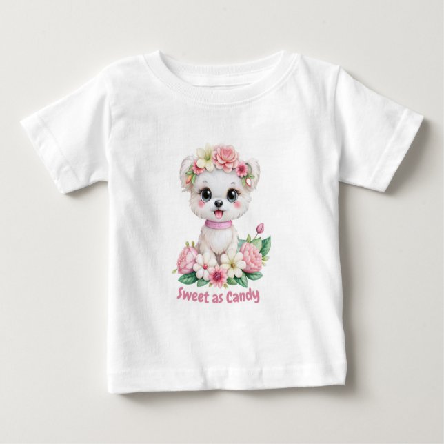 Camiseta Para Bebê Doce como T-Shirt Candy Cute (Frente)