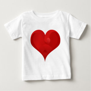 Camiseta Para Bebê Doce Coração de Amor com Namorados Vermelho