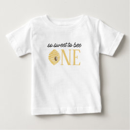 Camiseta Para Bebê Doce de Abelha 1º Aniversário