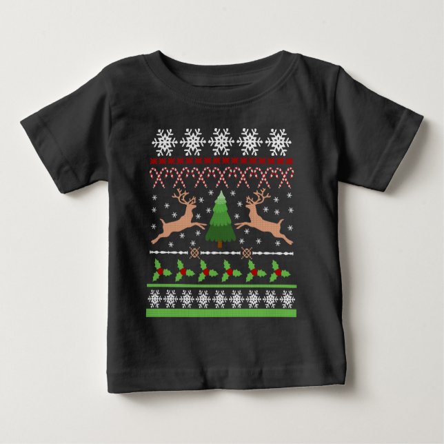 Camiseta Para Bebê Doce de Natal Feio Engraçado (Frente)