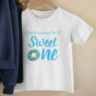 Camiseta Para Bebê Doce Donut de Aniversário de 1 Ano