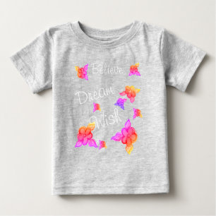 Camiseta Para Bebê Doce Meninas de Verão Floral