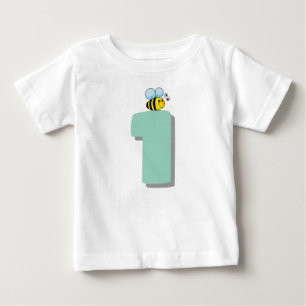 Camiseta Para Bebê Doce para Ser Um 1º Aniversário Abelha Bumble Fofa