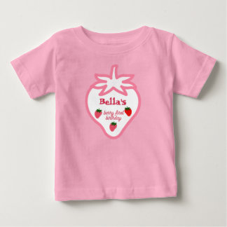 Camiseta Para Bebê Doce Rosa Morango Morango Menina Primeiro Aniversá