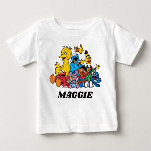Camiseta Para Bebê Doce Sesame Street Pals