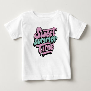Camiseta Para Bebê Doce Tempo de Verão Retrô