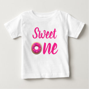Camiseta Para Bebê Doce Uma Rosquinha primeiro aniversario Bebê T-Shi