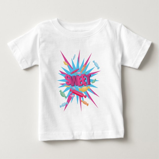 Camiseta Para Bebê Doces (Frente)