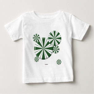 Camiseta Para Bebê Doces da listra da hortelã