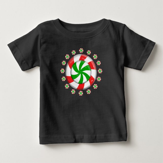 Camiseta Para Bebê Doces de Natal (Frente)