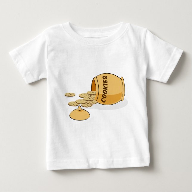 Camiseta Para Bebê Doces Sobremesa Comida Pote de Biscoitos Chocolate (Frente)