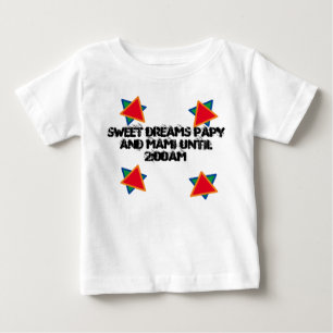 Camiseta Para Bebê doces sonhos papy e mami até às 2:00AM