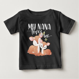 Camiseta Para Bebê Doe and Fawn Minha Nana me ama