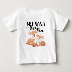 Camiseta Para Bebê Doe and Fawn Minha Nana me ama