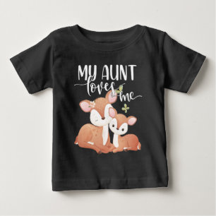 Camiseta Para Bebê Doe and Fawn Minha Tia me ama