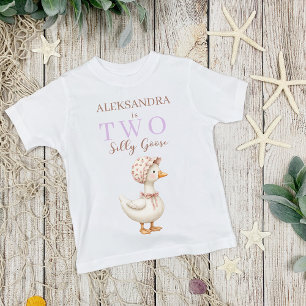 Camiseta Para Bebê Dois Bobos de segundo aniversário de Garota Bonita