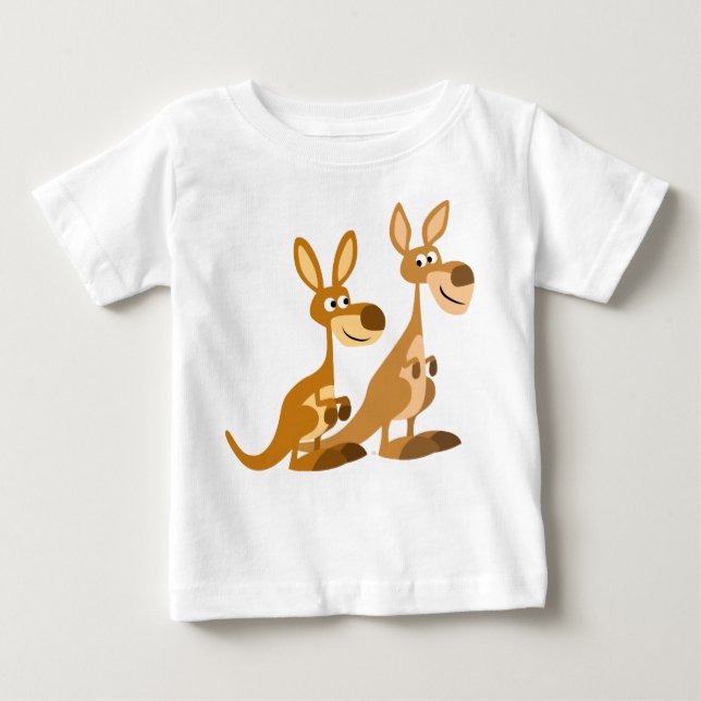 Camiseta Para Bebê Dois Bons Cartoons Kangaroos Baby T-Shirt (Frente)