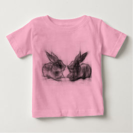 Camiseta Para Bebê Dois coelhos
