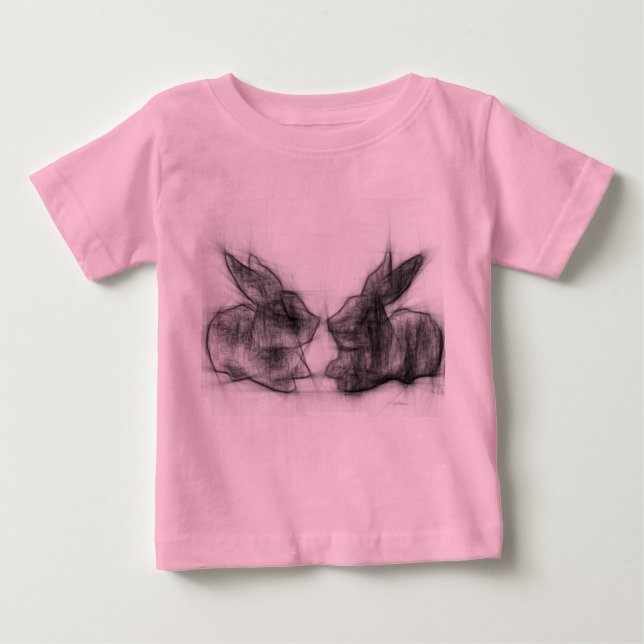Camiseta Para Bebê Dois coelhos (Frente)