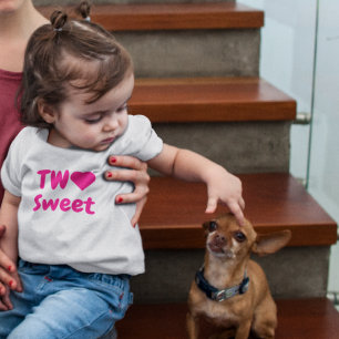 Camiseta Para Bebê Dois Doce Aniversário de 2 Anos