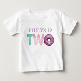 Camiseta Para Bebê Dois Doughnut Aniversário Personalizado