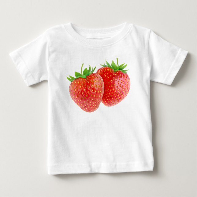 Camiseta Para Bebê Dois morangos (Frente)