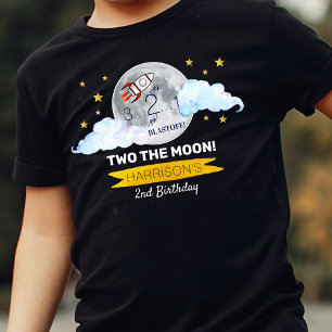Camiseta Para Bebê Dois O segundo aniversário Da Lua