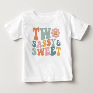 Camiseta Para Bebê Dois Sassy & Sweet Toddler Segundo Aniversário