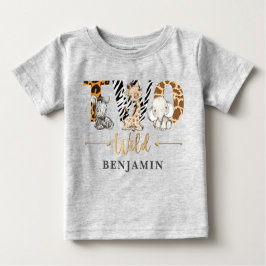 Camiseta Para Bebê Dois T-Shirt Selgle Baby segundo aniversário Selva