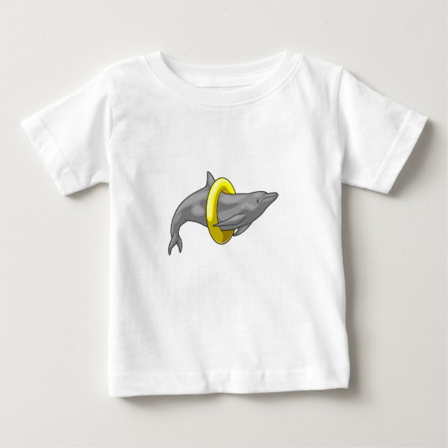 Camiseta Para Bebê Dolphin Natação Lifebuoy (Frente)
