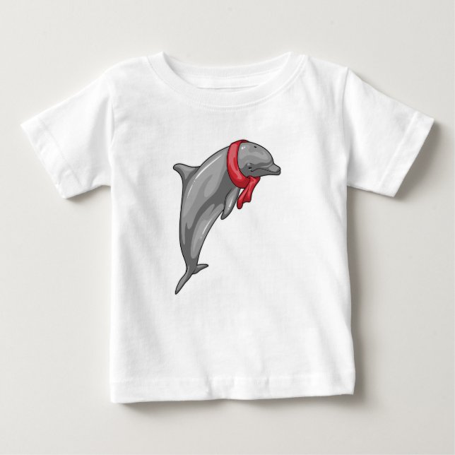 Camiseta Para Bebê Dolphin Scarf (Frente)
