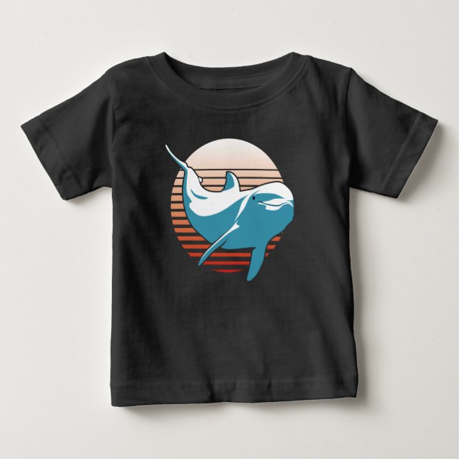 Camiseta Para Bebê Dolphin Vintage (Frente)