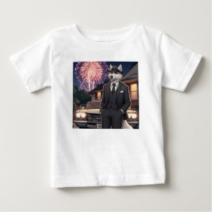 Camiseta Para Bebê Dom Lupo Canino "4 de Julho"