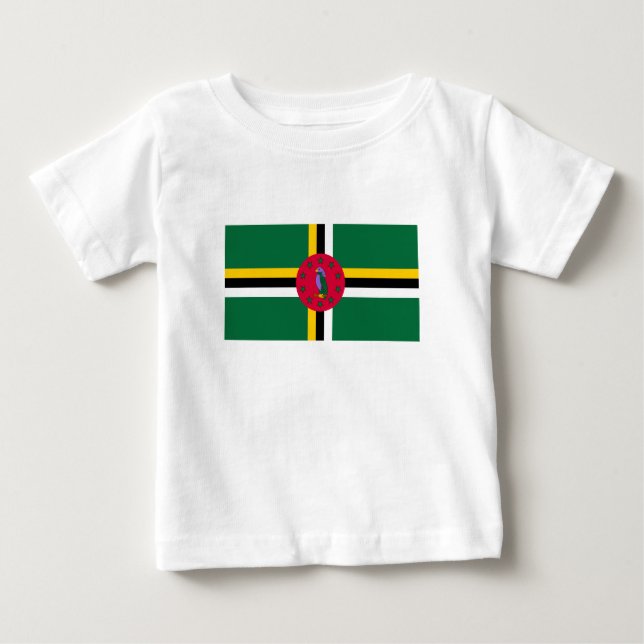 Camiseta Para Bebê Dominica Flag (Frente)