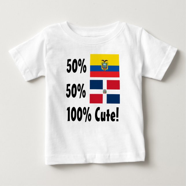Camiseta Para Bebê Dominican 100% do Ecuadorian 50% de 50% bonito (Frente)