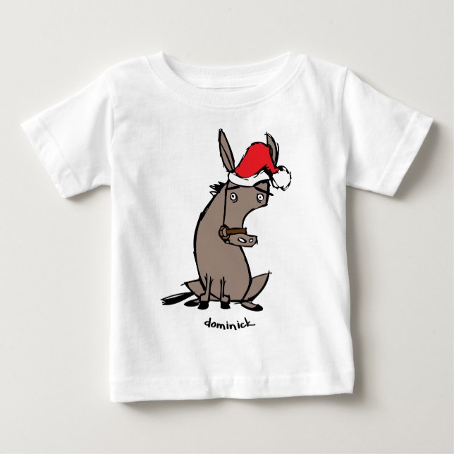 Camiseta Para Bebê Dominick o asno (Frente)