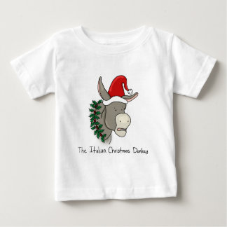 Camiseta Para Bebê Dominick o asno italiano do Natal