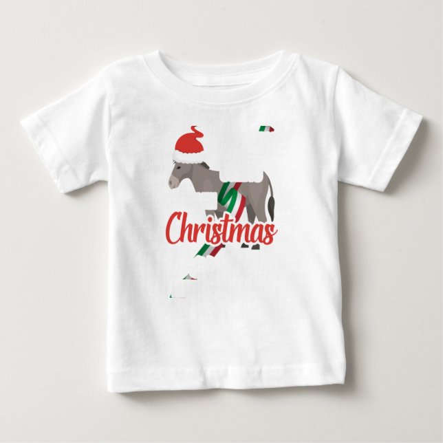 Camiseta Para Bebê Dominick O Natal Do Donkey (Frente)