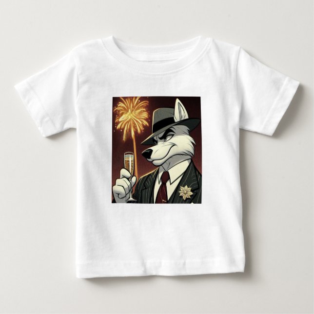 Camiseta Para Bebê Don Lupo Canino "New Year" (Frente)