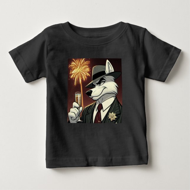 Camiseta Para Bebê Don Lupo Canino "New Year" (Frente)