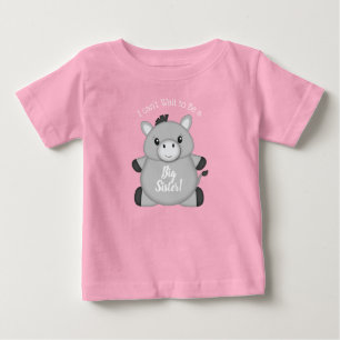 Camiseta Para Bebê Donkey Chá de fraldas Rosa