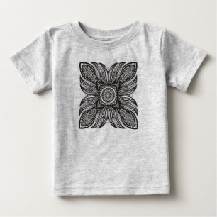 Camiseta Para Bebê Doodle bonito do quadrado da decoração