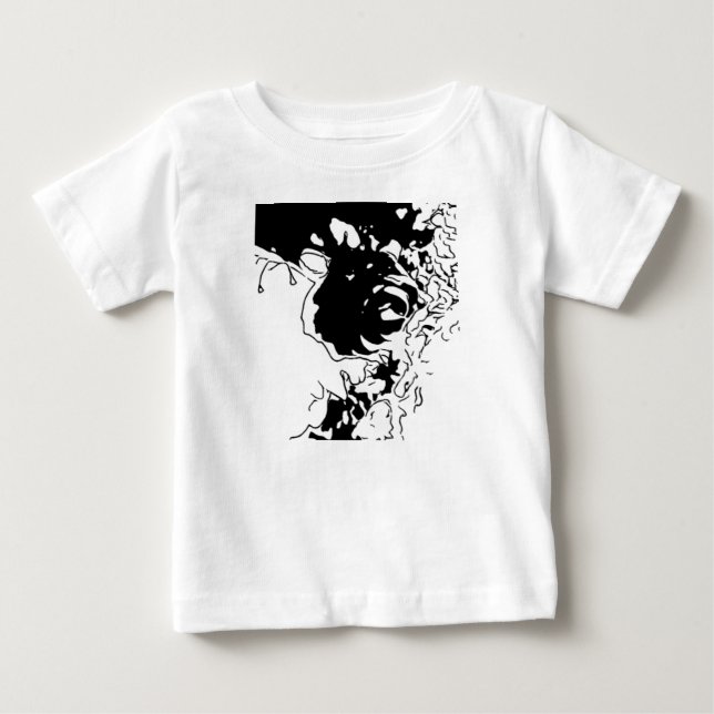 Camiseta Para Bebê Doodle de Flor (Frente)